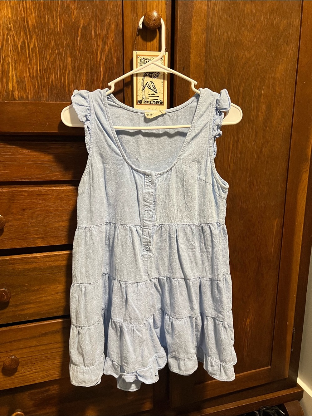Light Blue Tiered Sleeveless Romper